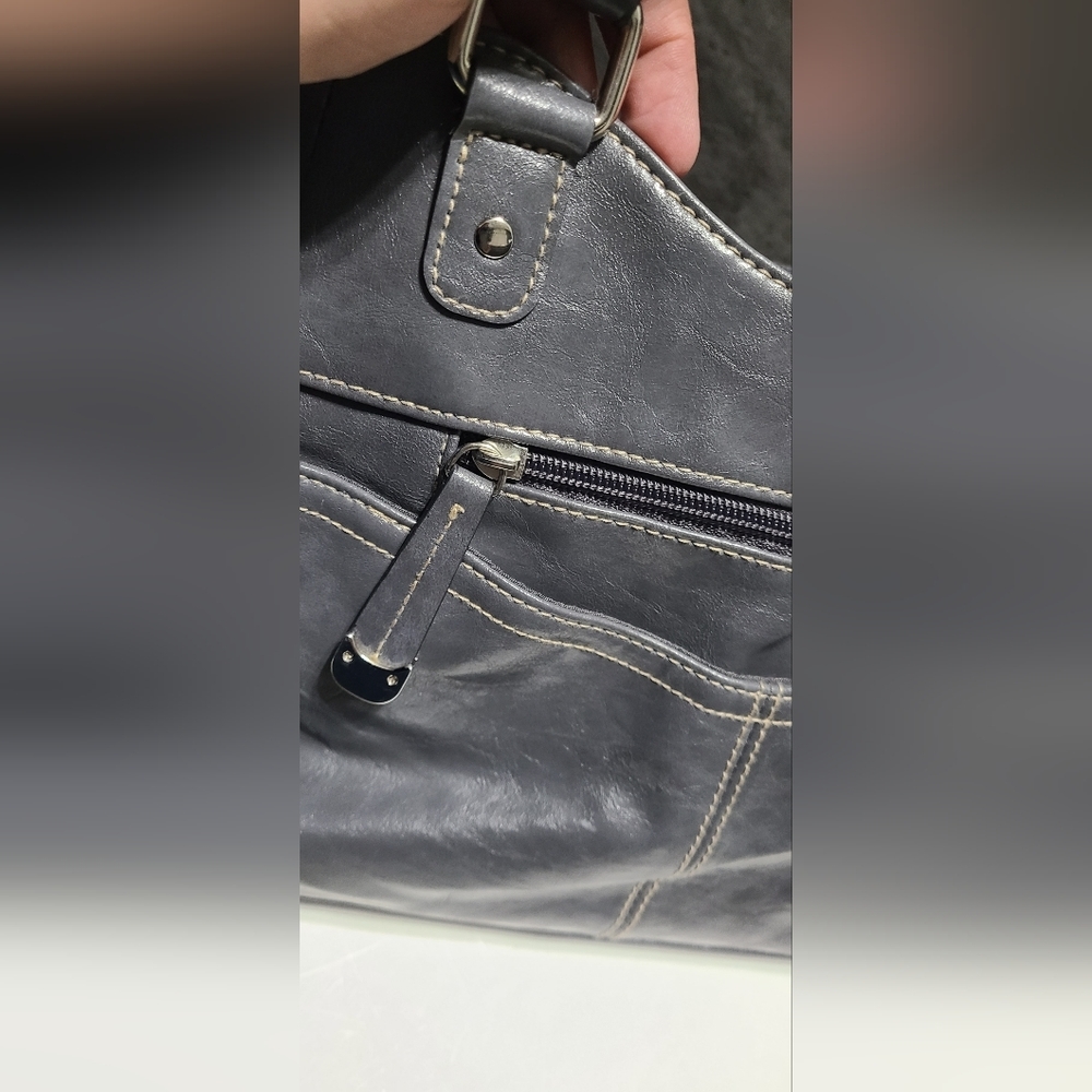 Gray handbag medium size Faux Leather - Picture 14 of 16